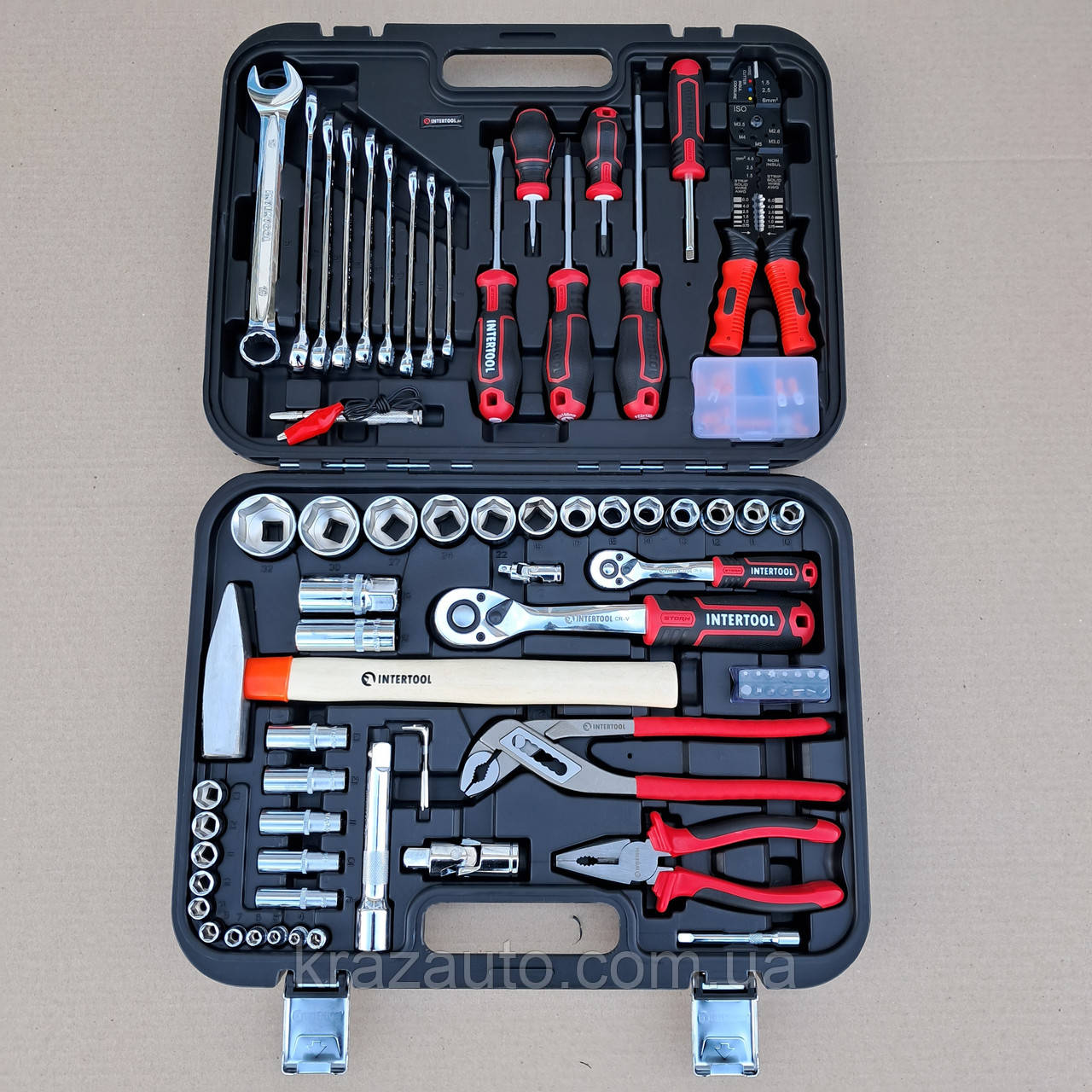 Набір інструментів 1/2" & 1/4", 100ед., Cr-V STORM INTERTOOL ET-8100, фото 1