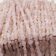 Бусини з Світлого Рожевого Кварца 8х6 мм 39 см Галтовка