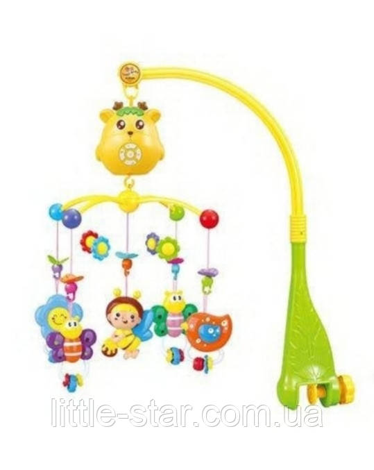 Дитяча музична карусель мобіль на ліжечко 2020-21, проекція зоряного неба, таймер, пульт