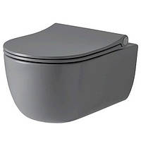 Унитаз подвесной серый NOKEN Acro Compact с сиденьем с микролифтом 163269 100285516
