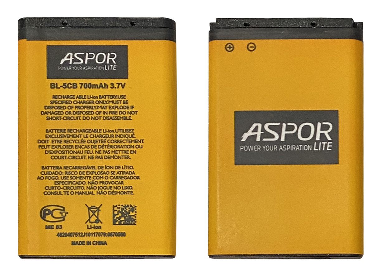 Акумулятор BL-5CB для телефона Nokia 105 / BL-5CB (Aspor Lite)