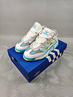 Кроссовки женские подростковые Adidas Niteball White&Light Blue 36-41