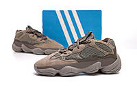 Мужские кроссовки Adidas Yeezy 500 Clay Brown (коричневые) универсальные спортивные кроссы К14309 cross