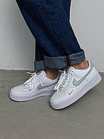 Жіночі кросівки Nike Air Force 1 Low White/Green (білі) модні молодіжні кроси N0092 тренд