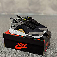 Мужские кроссовки Nike Zoom (чёрные с серым и жёлтым) качественные универсальные спорт кроссы Fox1226 top