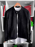 Мужской бомбер молодежный (черный) с62 стильная легкая куртка на молнии сезон осень-весна для парней тренд