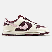 Жіночі Кросівки Nike SB Dunk Low Valentine's Day Bordo / Найк СБ Данк Валентайнс Дей Низькі Бордові з Білим, фото 3