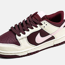Жіночі Кросівки Nike SB Dunk Low Valentine's Day Bordo / Найк СБ Данк Валентайнс Дей Низькі Бордові з Білим, фото 5