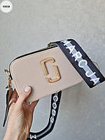 Жіноча сумка Marc Jacobs Beige (бежева) 1088SM красива стильна сумочка крос-боді Марк Якобс для дівчини top