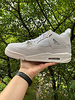 Мужские кроссовки Nike Air Jordan 4 Retro (белые) стильные повседневные кроссы D242 Найк Аир Джордан top