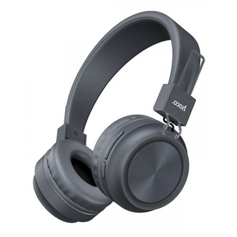 Бездротові накладні MP3 навушники блютуз із мікрофоном з картою пам'яті Hoco W25 Bluetooth Сірий