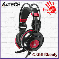 Гарнітура ігрова A4Tech G300 Bloody (Black+Red) неонова підсвітка