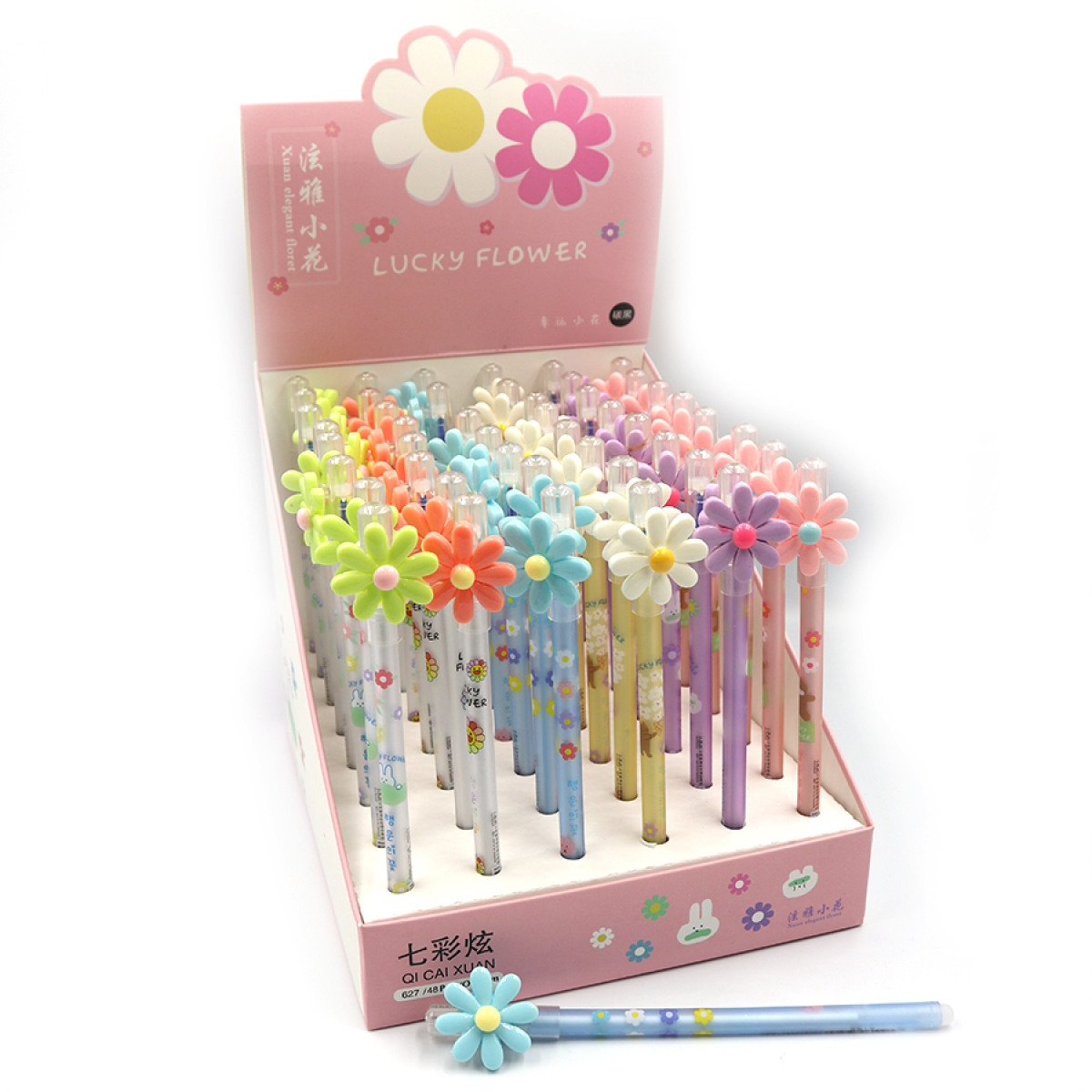 Ручка пиши-стирай гелева Квітка синя, фото 1