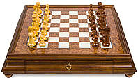 Шахматная доска с выдвижным ящиком и традиционными фигурами от итальянского бренда Italfama