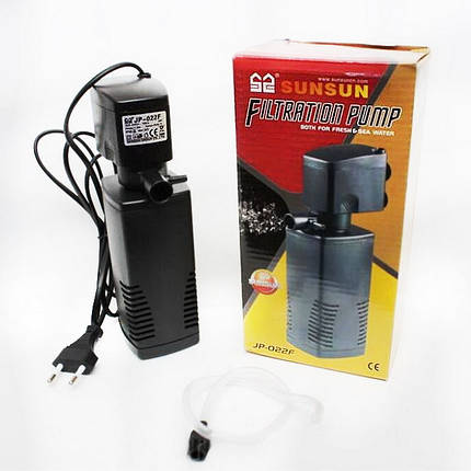 Фільтр внутрішній SunSun JP-022F. Фільтр в акваріум 100 літрів, для очищення води, фото 1