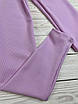 Жіночі лосини в рубчик бузкові, зручні, спортивні, S-XL, фото 3