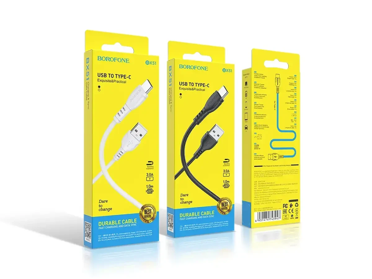 Кабель USB - Type-C Borofone BX51 Triumph 360шт 7300, фото 1