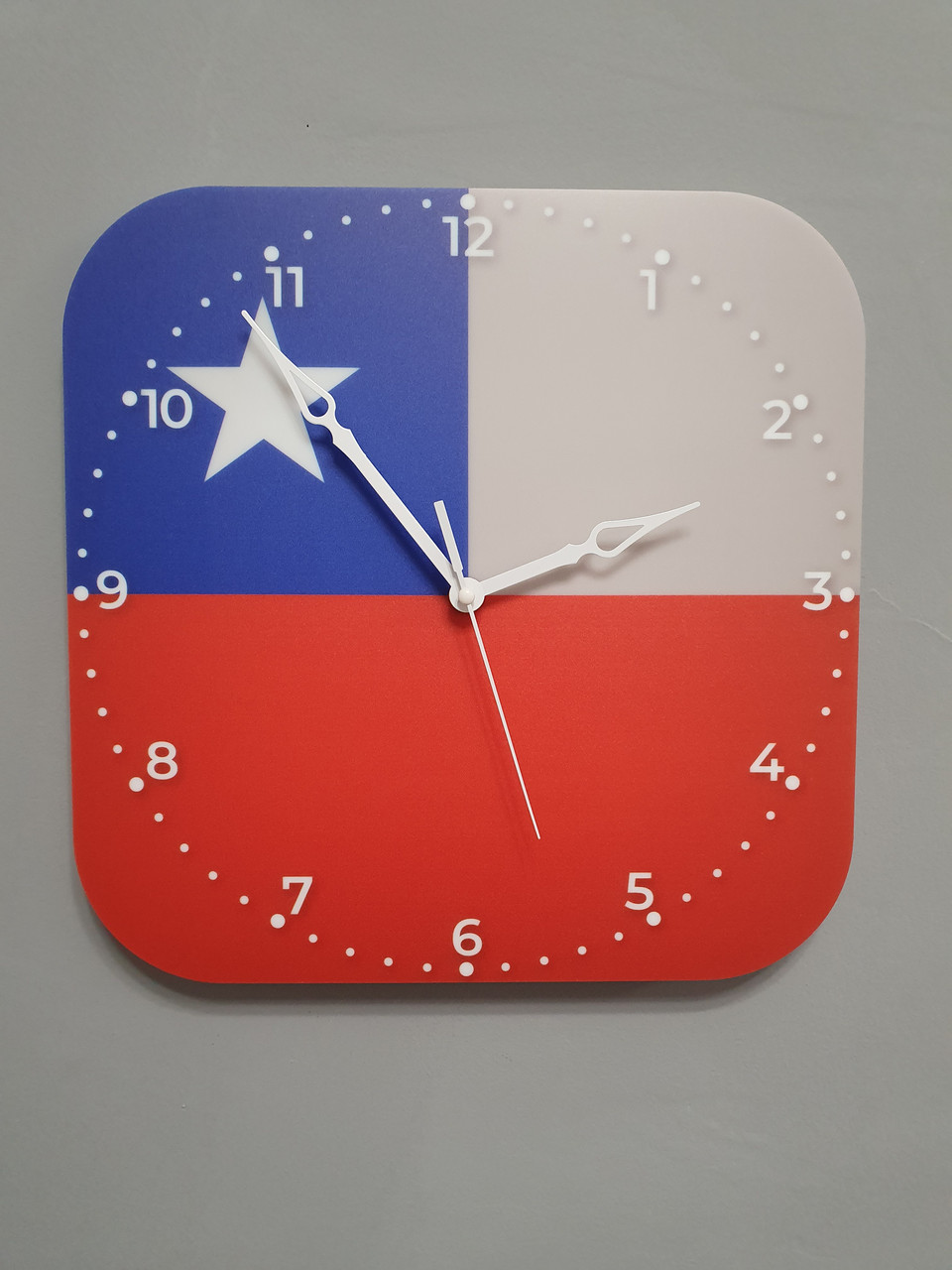 Настінний годинник прапор Чилі, подарунок чилійцю, чилійський декор, фото 1
