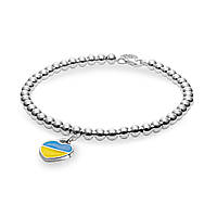 Срібний браслет з намистин "З Україною в серці"