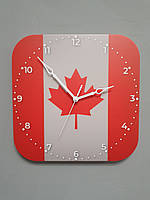 Настенные часы флаг Канады, подарок канадцу, канадский декор
