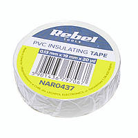 Ізострічка ПВХ Rebel 0,13x19мм (20ярд.) біла, NAR0437