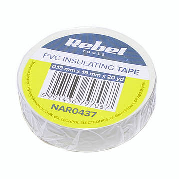 Ізострічка ПВХ Rebel 0,13x19мм (20ярд.) біла, NAR0437