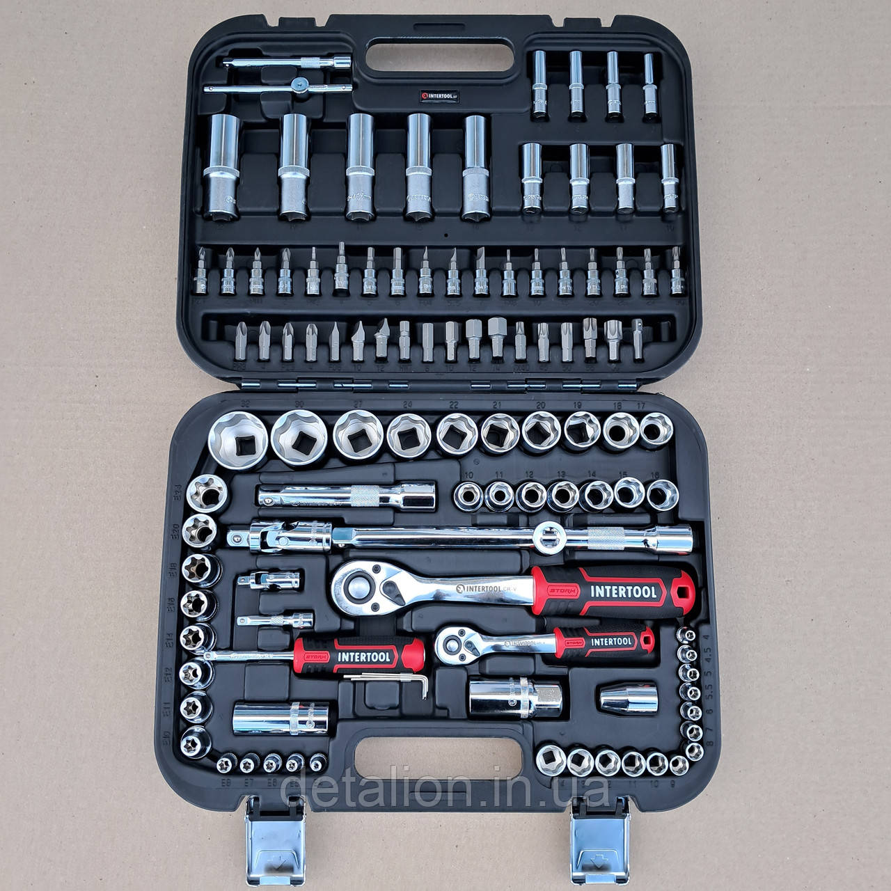 Набір інструментів 1/2" & 1/4", 110 од., SUPER LOCK STORM, Cr-V INTERTOOL ET-8110