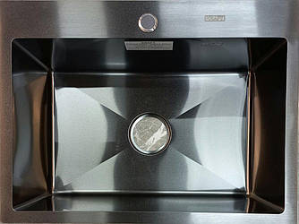 Мийка для кухні з нержавіючої сталі з покриттям PVD Kraft HS6045-Black Чорна