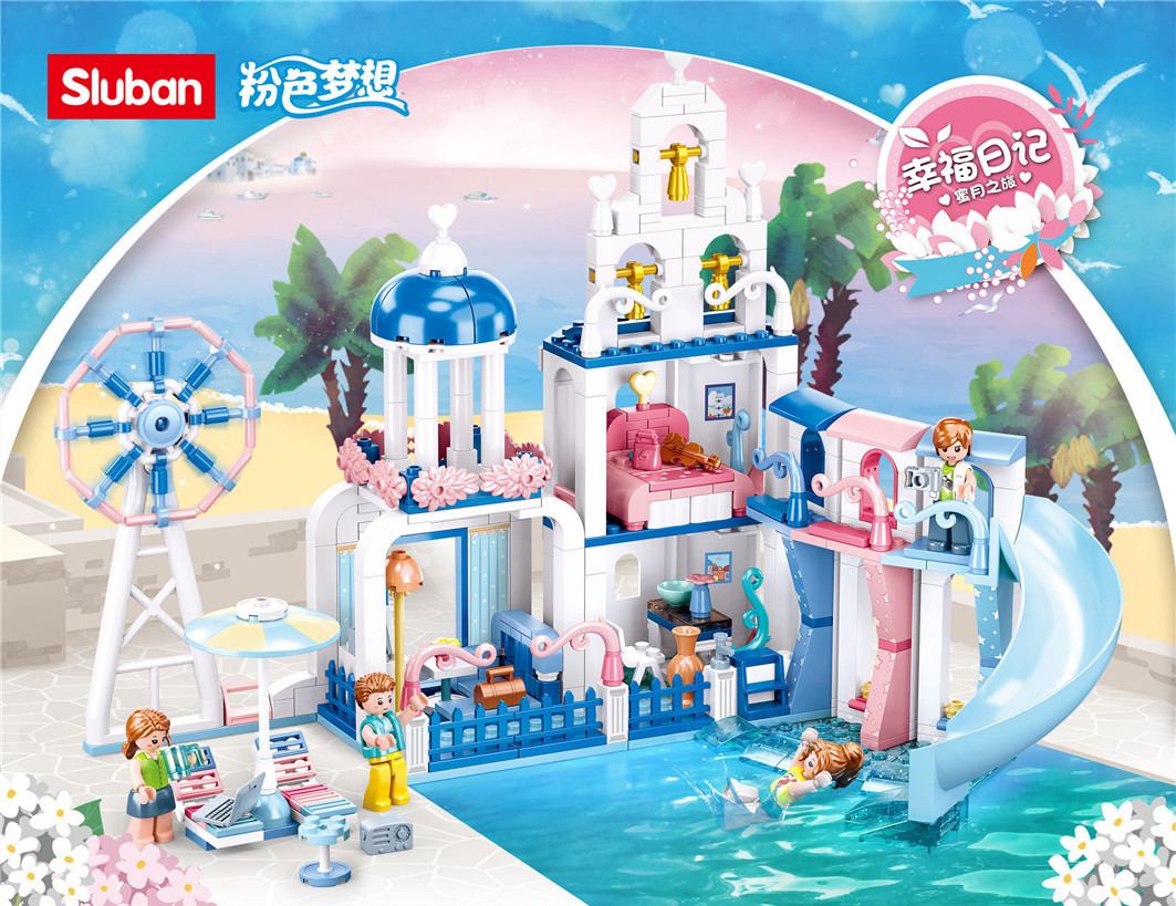 Конструктор Sluban M38 - B0868 Рожева мрія "Вилла", 446 деталей, 4 фігурки, фото 1