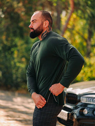 Чоловіча кофта світшот колір хакі на хлопця весна-осінь, якісні чоловічі світшоти легкі модні, фото 3