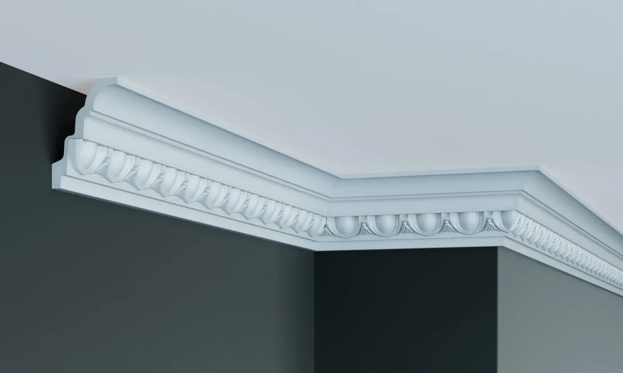 Стельовий плінтус Gaudi C1001 (7,9х5,2)см, довжина 2м