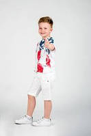 Стильная детская футболка для мальчика с принтом флага De Salitto Италия 53002-CL Мультиколор.Топ! .Хит!
