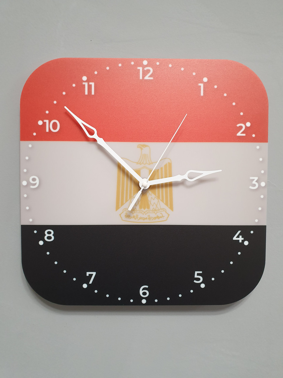 Настінний годинник прапор Єгипту, подарунок єгиптянину, єгипетський декор