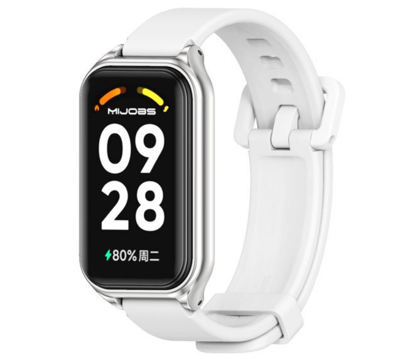 Силіконовий ремінець Mijobs Classic для фітнес браслета Xiaomi Mi Smart Band 8 Active - White, фото 1