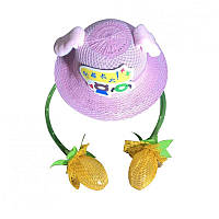 Яркая детская шляпка для девочки с подымающимися ушками Unicorn Китай 1PCS Фиолетовый .Хит!