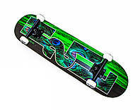 Скейтборд деревянный от Fish Skateboard "Green Peafowl"
