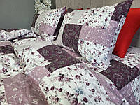 Комплект постільної білизни фланель Прованс сливовий, Turkish flannel (Полуторний) Двоспальний