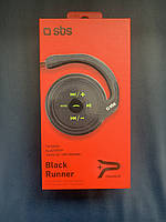 Безпровідні навушники SBS Black Runner з гніздом для карти Micro SD і кнопкою відповіді для активного спорту