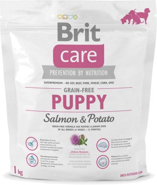 Сухий корм для цуценят всіх порід з лососем та картоплею Brit Care GF Puppy Salmon & Potato 1 кг