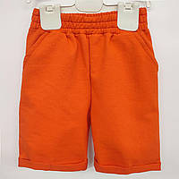 Шорты детские хлопковые из турецкой ткани, подростковые для девочки для мальчика, Оранжевый 86 - 92
