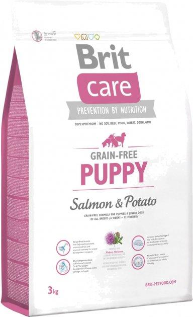 Сухий корм для цуценят всіх порід з лососем та картоплею Brit Care GF Puppy Salmon & Potato 3 кг
