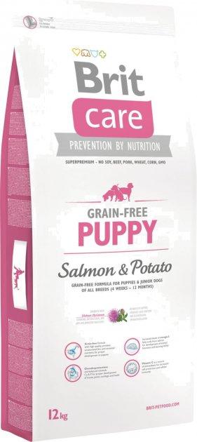 Сухий корм для цуценят всіх порід з лососем та картоплею Brit Care GF Puppy Salmon & Potato 12 кг, фото 1