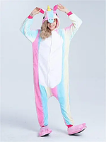 Пижама кигуруми для детей и взрослых радужный единорог пастель | кенгуруми|.Топ! .Хит!