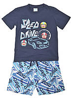 Летняя детская пижама для мальчика с рисунком автомобиля Tobogan Испания 19177004 Синий .Хит!