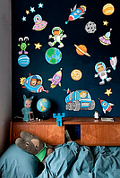 Дитяча Наклейка на стіну вінілова "Космос" у дитячу для хлопчика.Топ!.Хіт!