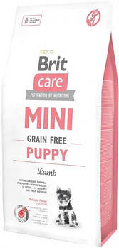 Беззерновий корм для цуценят малих порід з ягням Brit Care GF Mini Puppy Lamb 7 кг