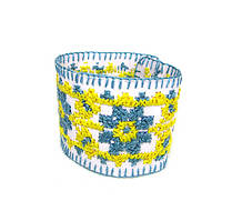 Браслет патріотичний Українська вишиванка ручна вишивка жовто-блакитна