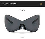 Великі окуляри безобідкові оверсайз сонцезахисні чорні Avatar, фото 3