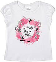 Летняя детская футболка для девочки с рисунком фламинго 0-2 BRUMS Италия 151BEFN015 Белый 92.Топ! .Хит!