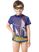 Легкая детская футболка от сгорания для мальчика Nirey Италия BFX101506 Синий .Хит!